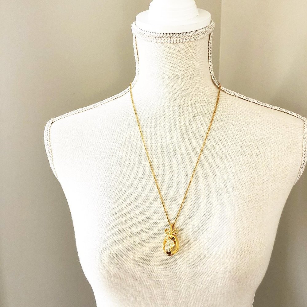 Vintage Joan Rivers Gold Open Egg Necklace - Picture 3 of 6
